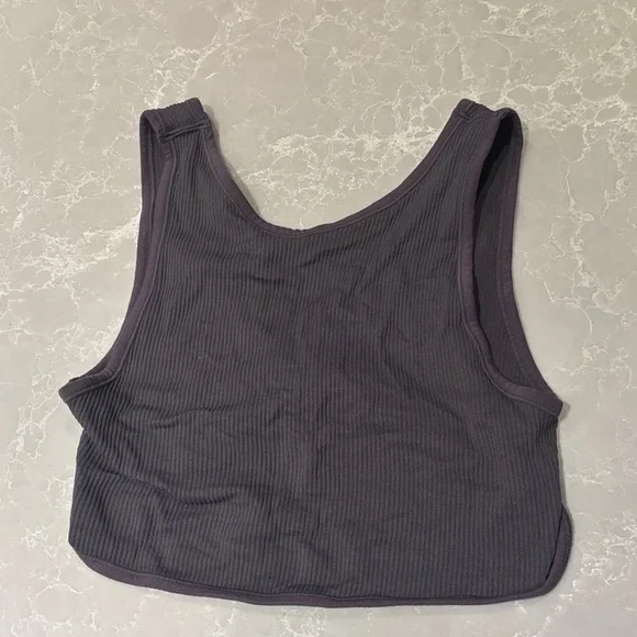 Garage Purple Ribbed Crop Top - Picture 3 of 3